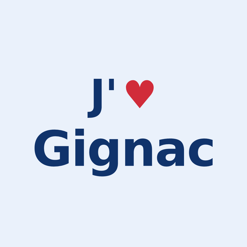 Sticker personnalisé Gignac — design J'aime Gignac