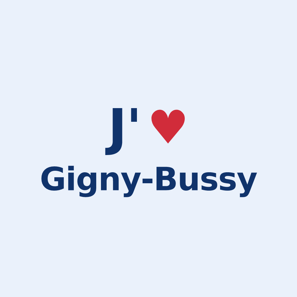Sticker personnalisé Gigny-Bussy — design J'aime Gigny-Bussy