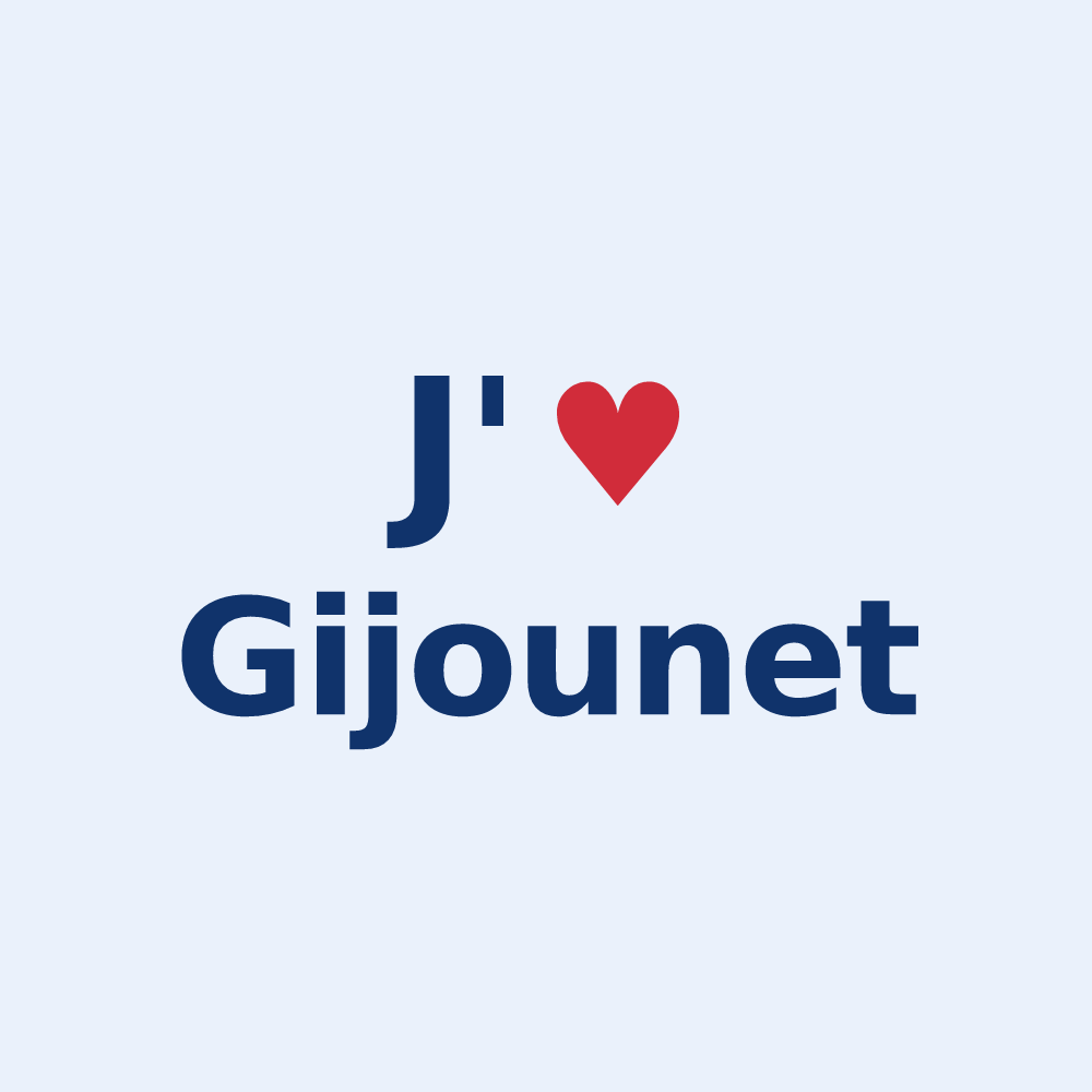 Sticker personnalisé Gijounet — design J'aime Gijounet
