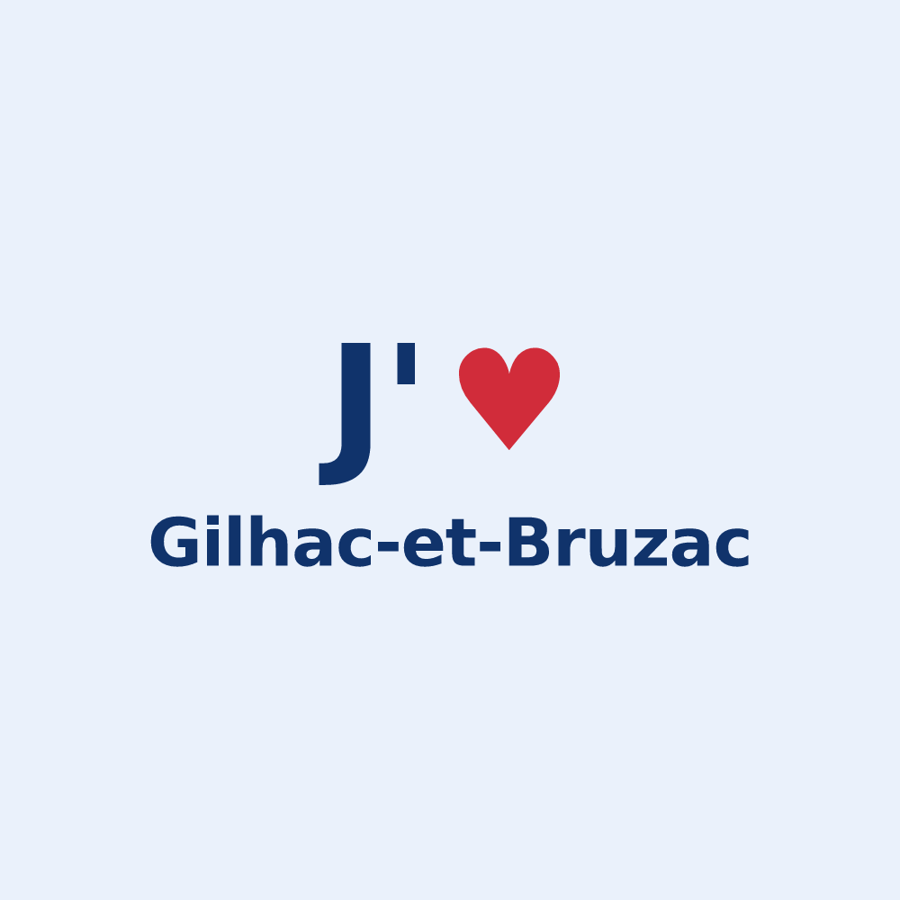 Sticker personnalisé Gilhac-et-Bruzac — design J'aime Gilhac-et-Bruzac