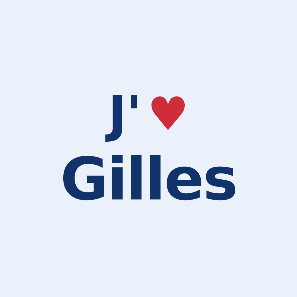 Sticker personnalisé Gilles — design J'aime Gilles