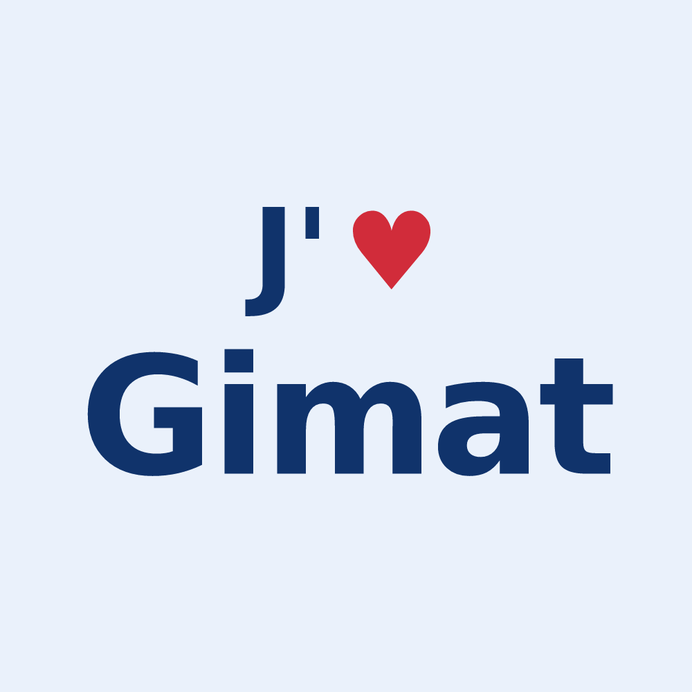 Sticker personnalisé Gimat — design J'aime Gimat