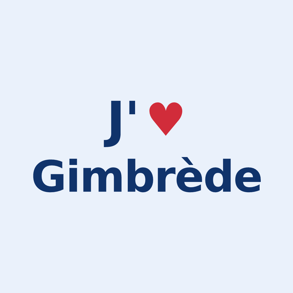 Sticker personnalisé Gimbrède — design J'aime Gimbrède