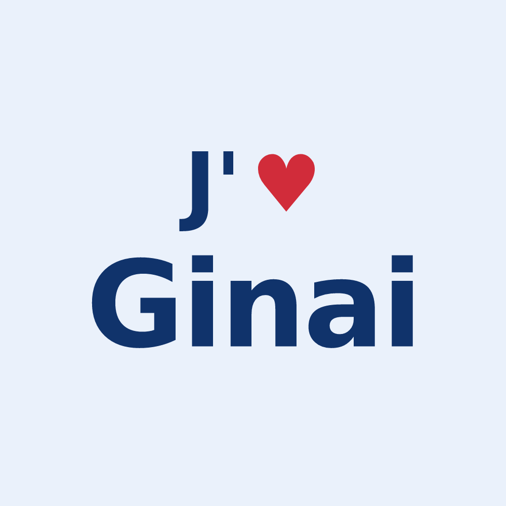 Sticker personnalisé Ginai — design J'aime Ginai