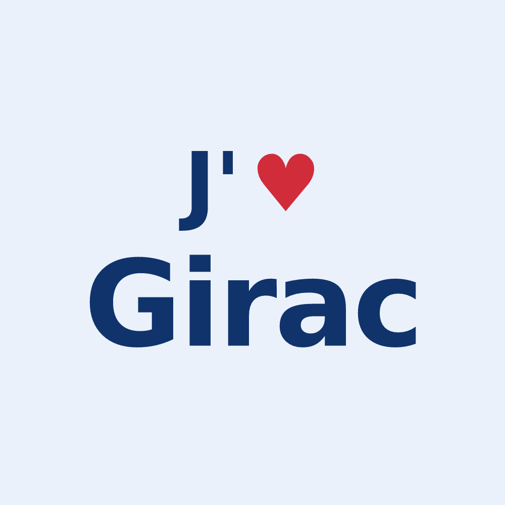 Sticker personnalisé Girac — design J'aime Girac