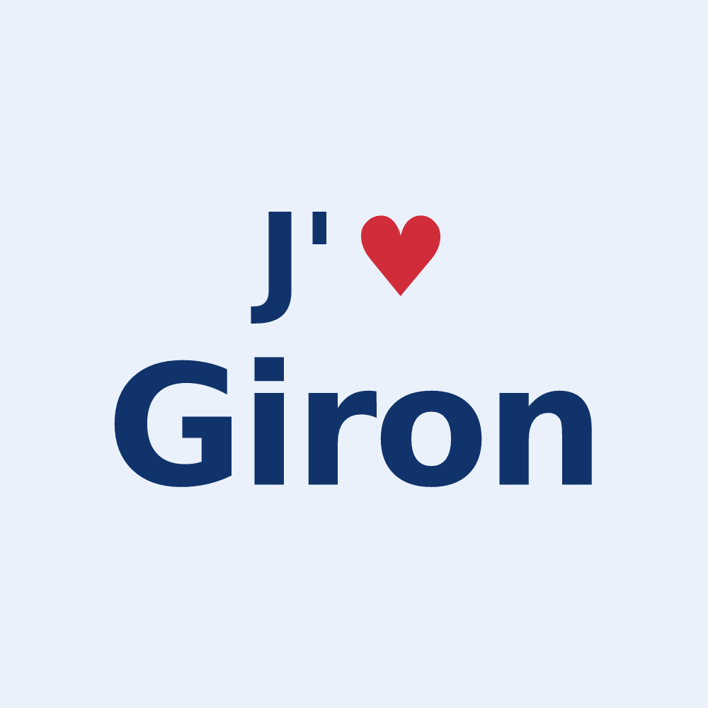 Sticker personnalisé Giron — design « J'aime Giron » imprimé sur le sticker