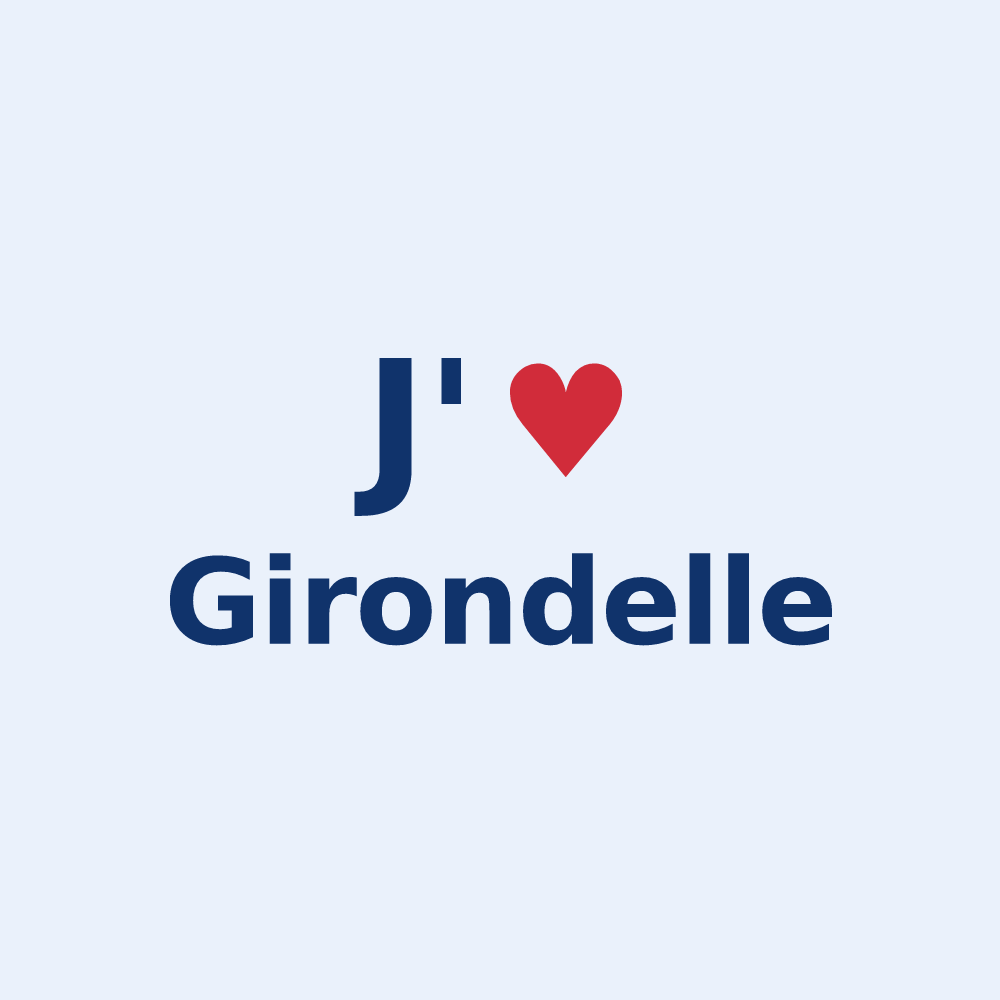 Sticker personnalisé Girondelle — design J'aime Girondelle