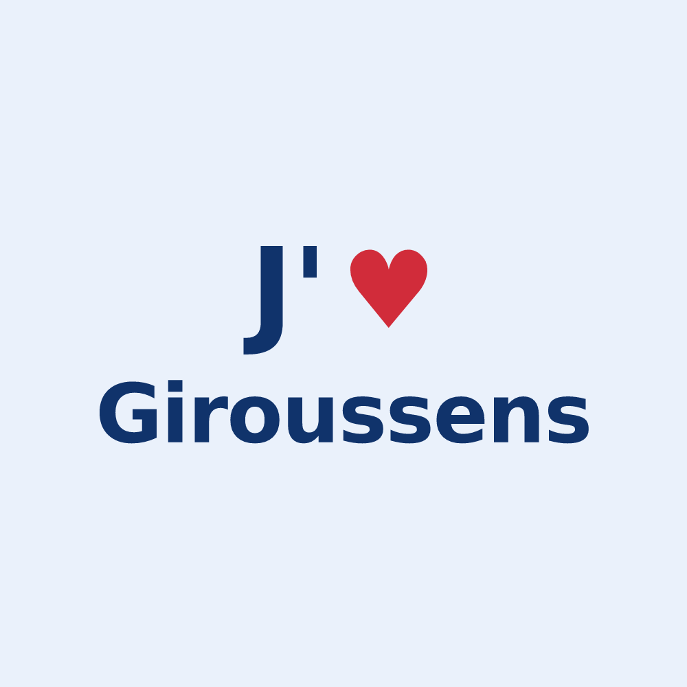 Sticker personnalisé Giroussens — design J'aime Giroussens