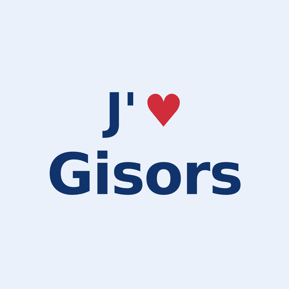 Sticker personnalisé Gisors — design « J'aime Gisors » imprimé sur le sticker