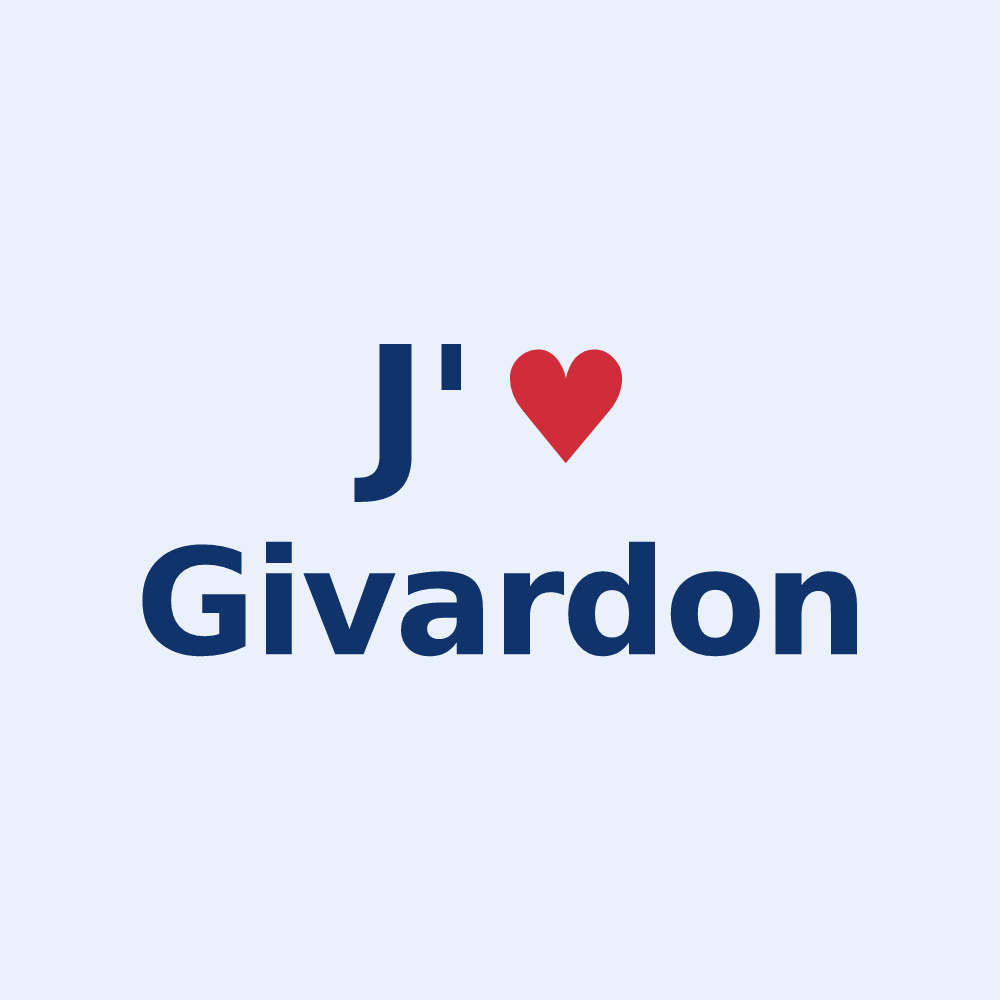Sticker personnalisé Givardon — design J'aime Givardon