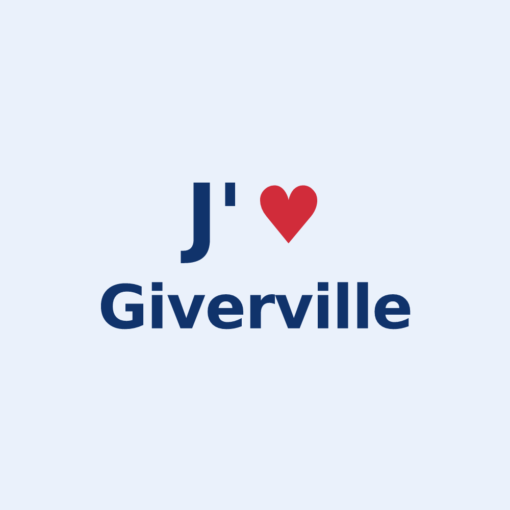 Sticker personnalisé Giverville — design J'aime Giverville
