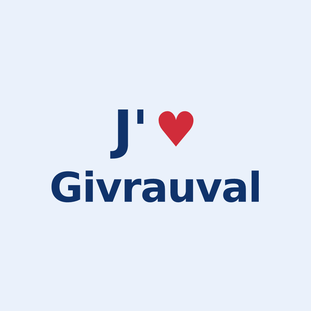 Sticker personnalisé Givrauval — design J'aime Givrauval