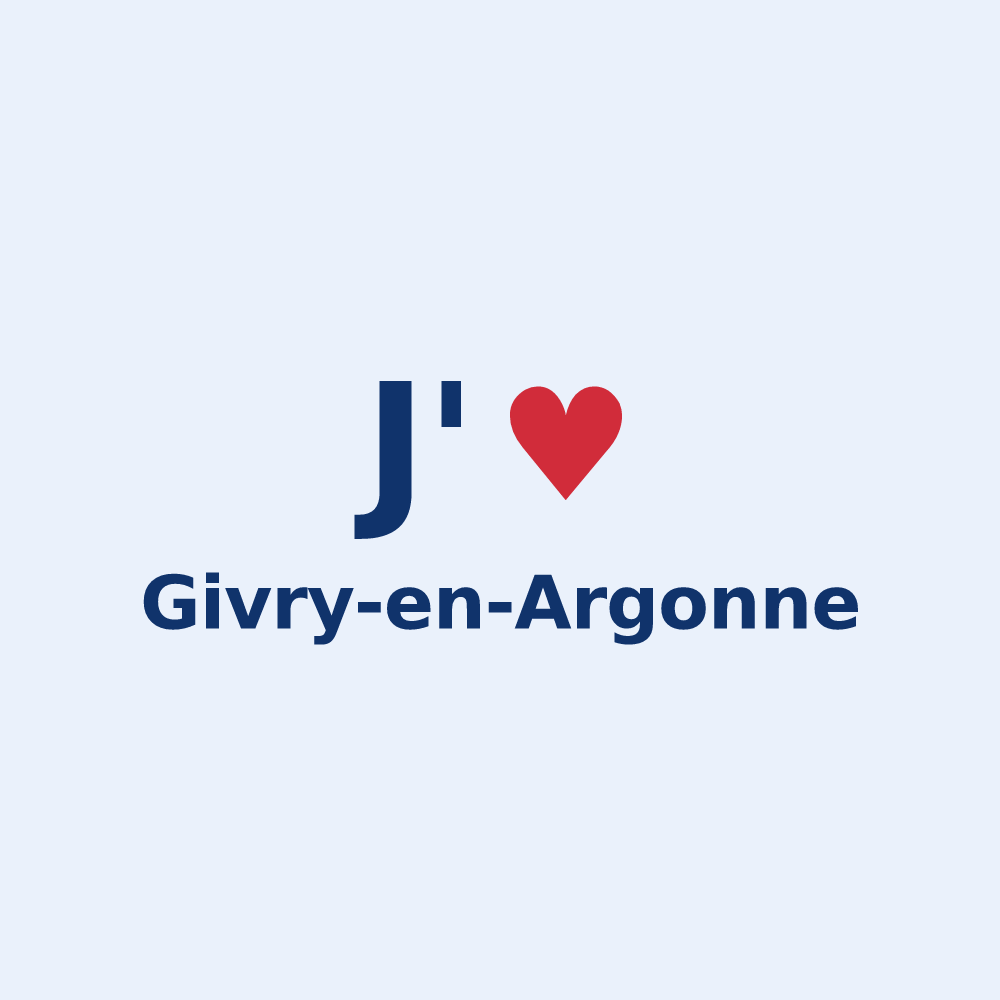 Sticker personnalisé Givry-en-Argonne — design « J'aime Givry-en-Argonne » imprimé sur le sticker