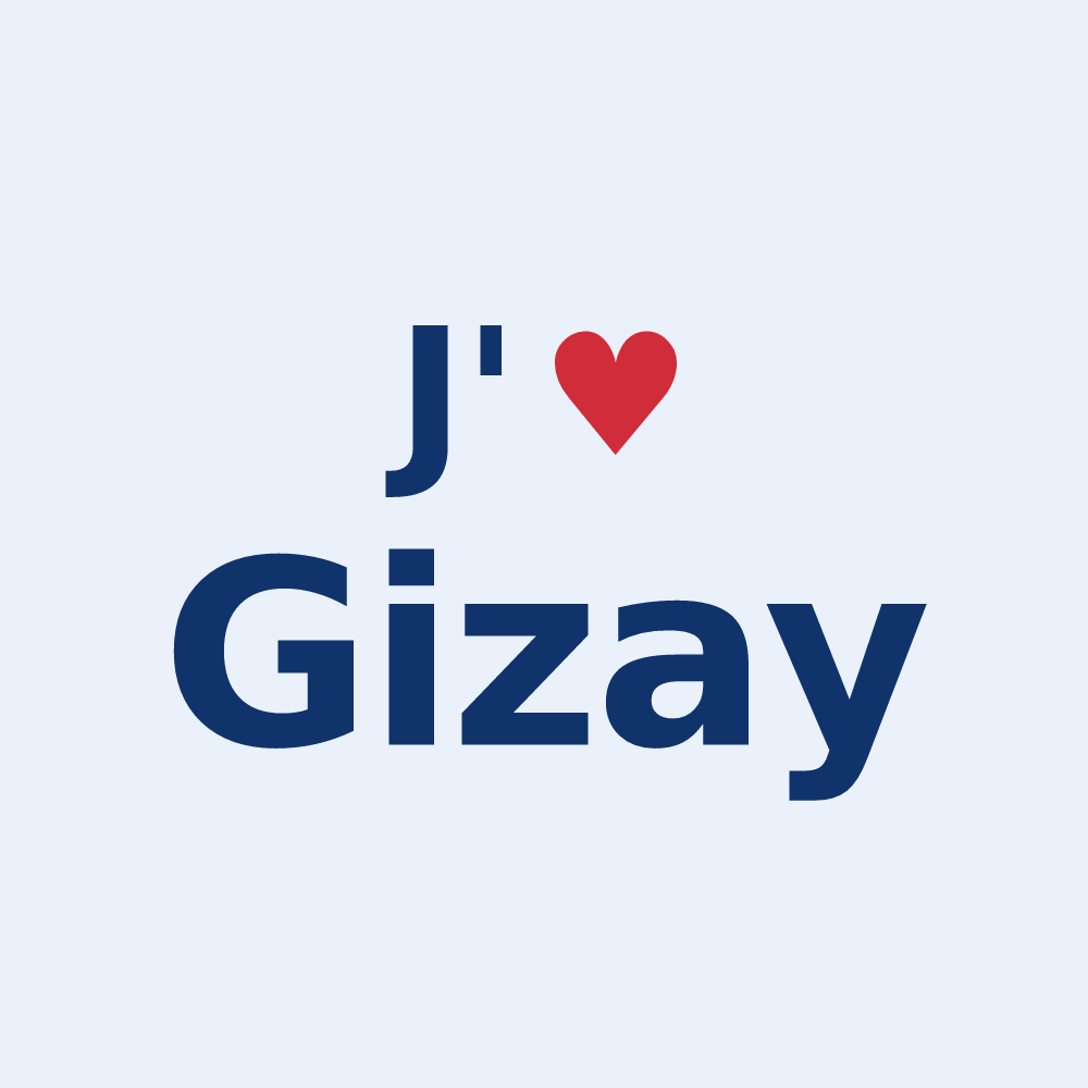 Sticker personnalisé Gizay — design J'aime Gizay
