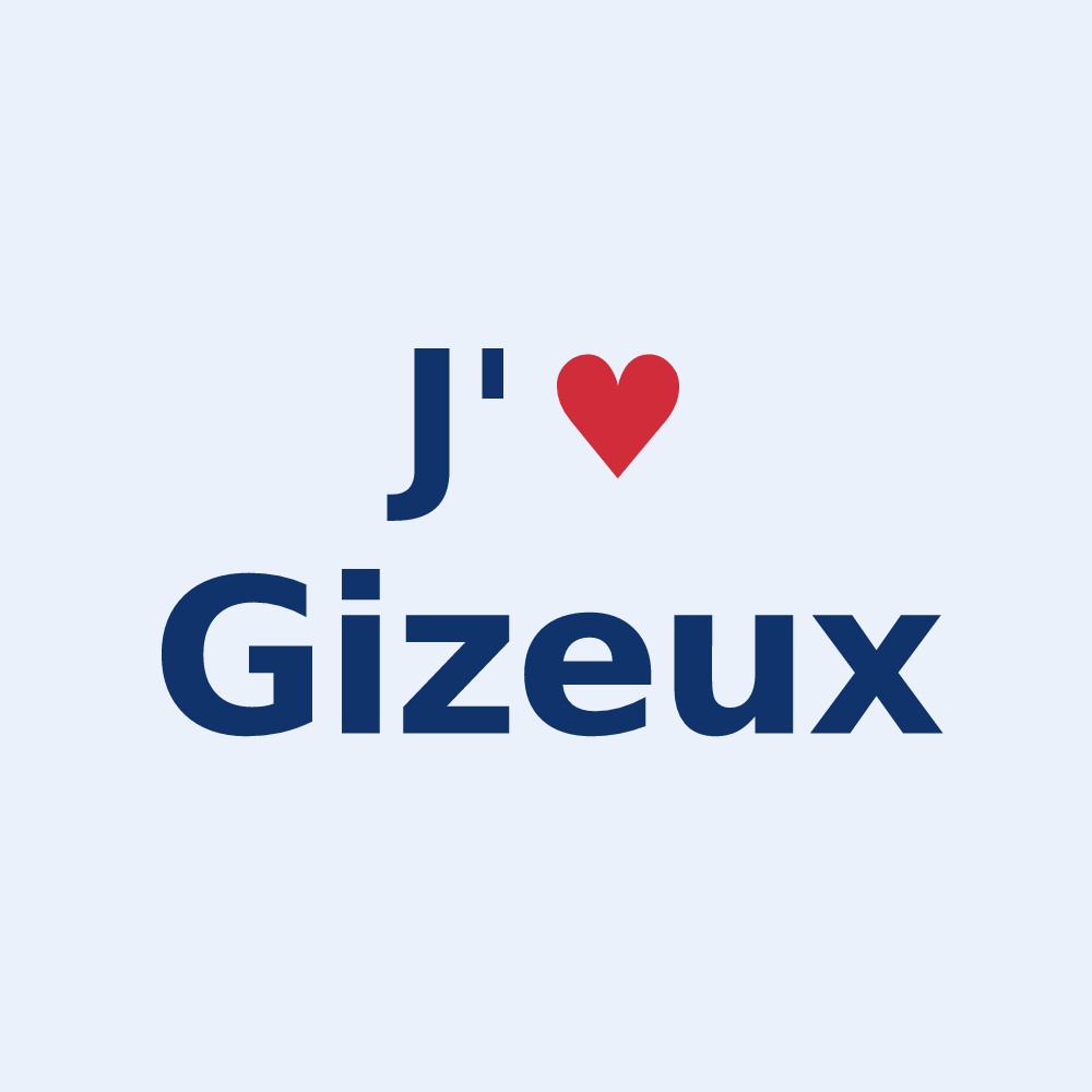 Sticker personnalisé Gizeux — design J'aime Gizeux