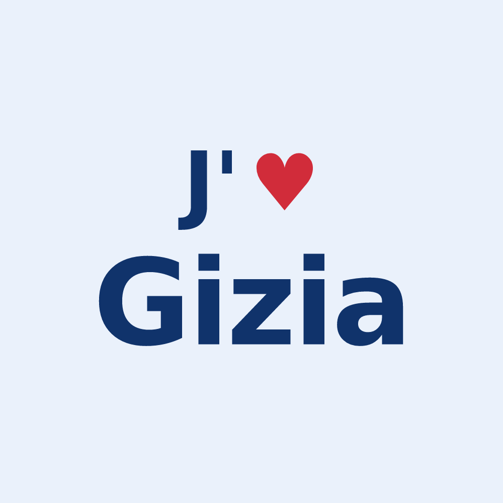 Sticker personnalisé Gizia — design J'aime Gizia