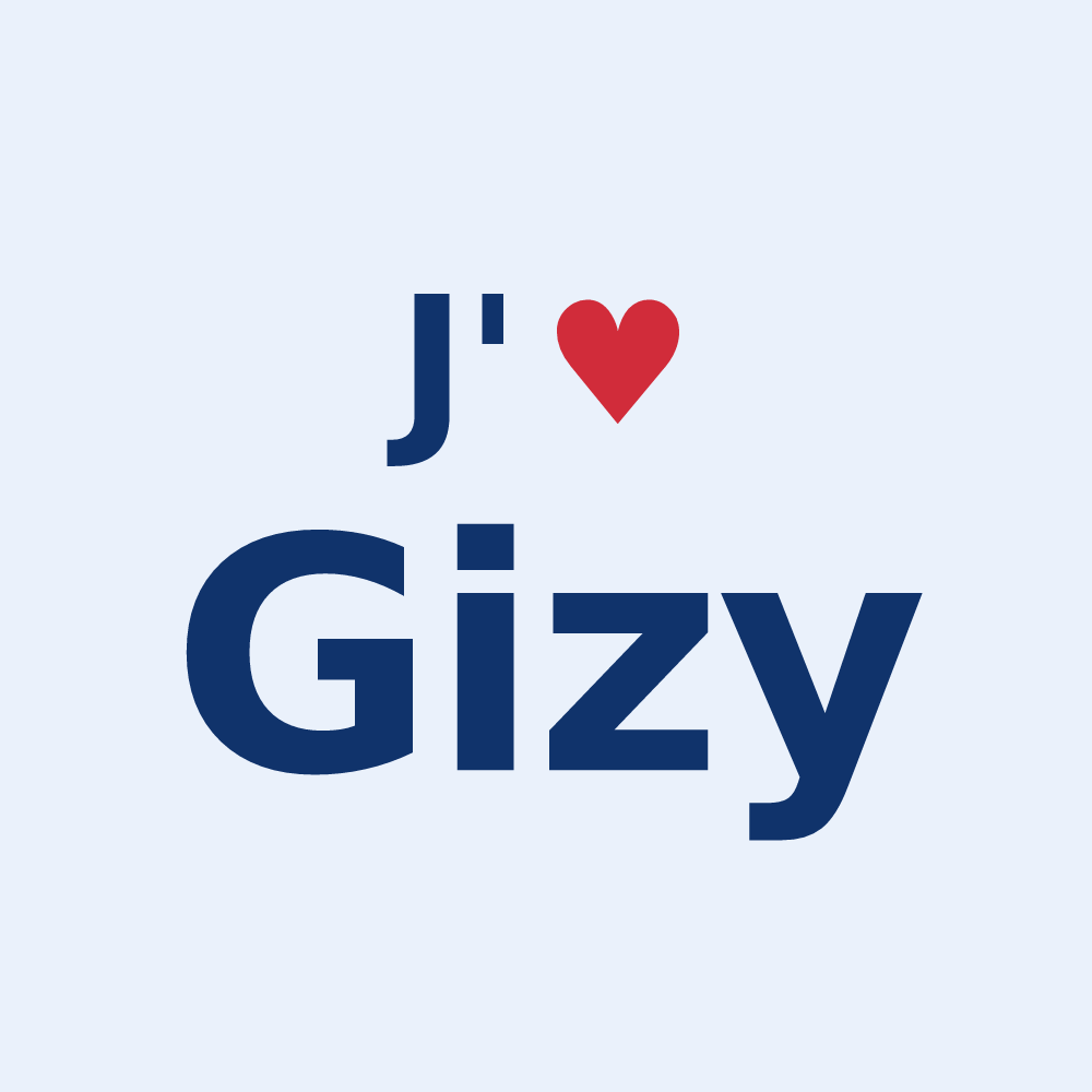 Sticker personnalisé Gizy — design J'aime Gizy
