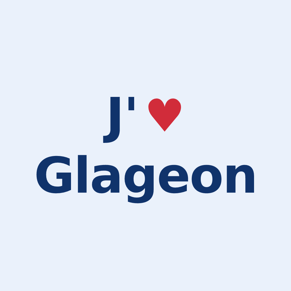 Sticker personnalisé Glageon — design J'aime Glageon