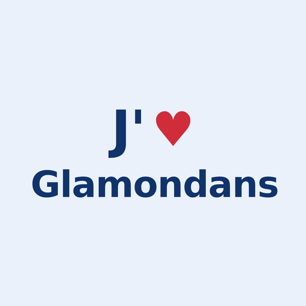 Sticker personnalisé Glamondans — design J'aime Glamondans