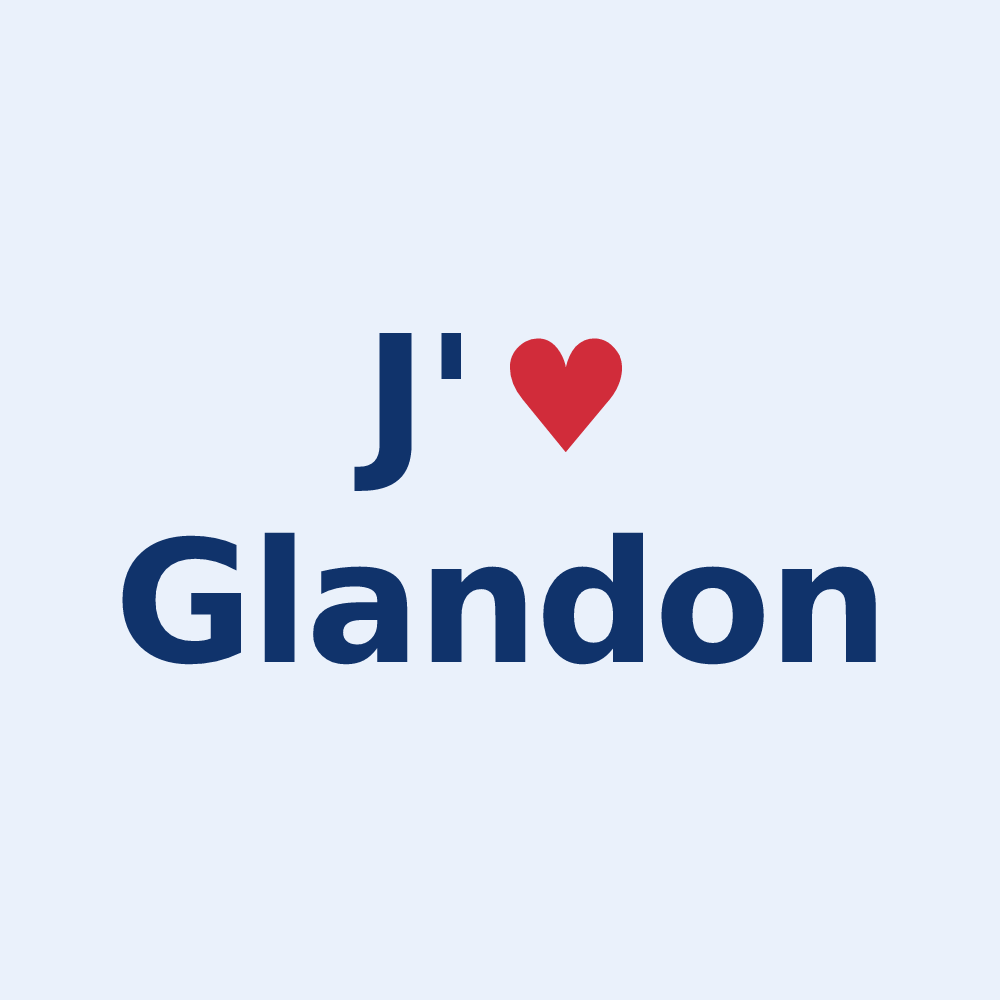 Sticker personnalisé Glandon — design J'aime Glandon