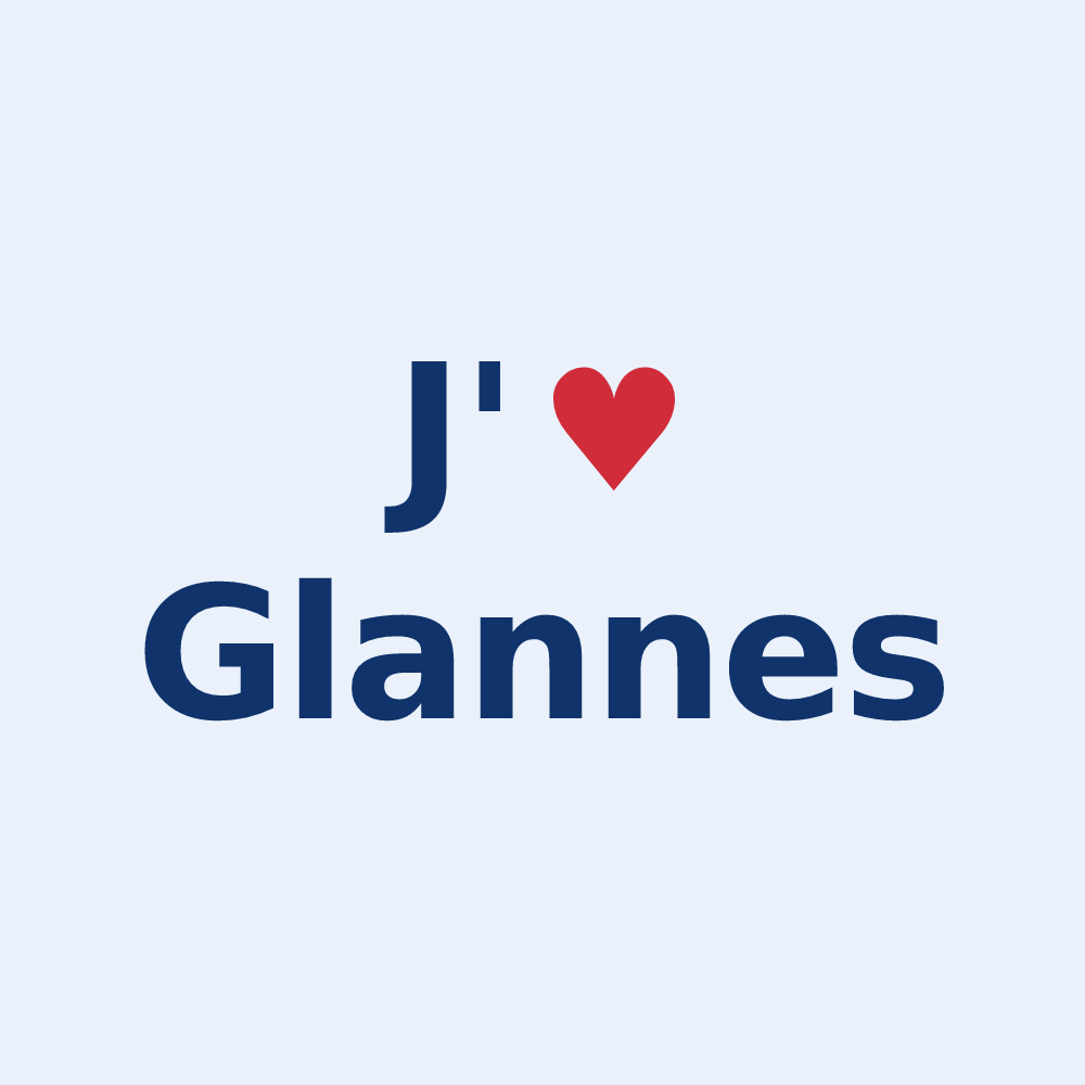 Sticker personnalisé Glannes — design J'aime Glannes