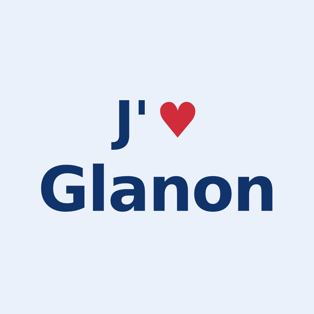 Sticker personnalisé Glanon — design J'aime Glanon