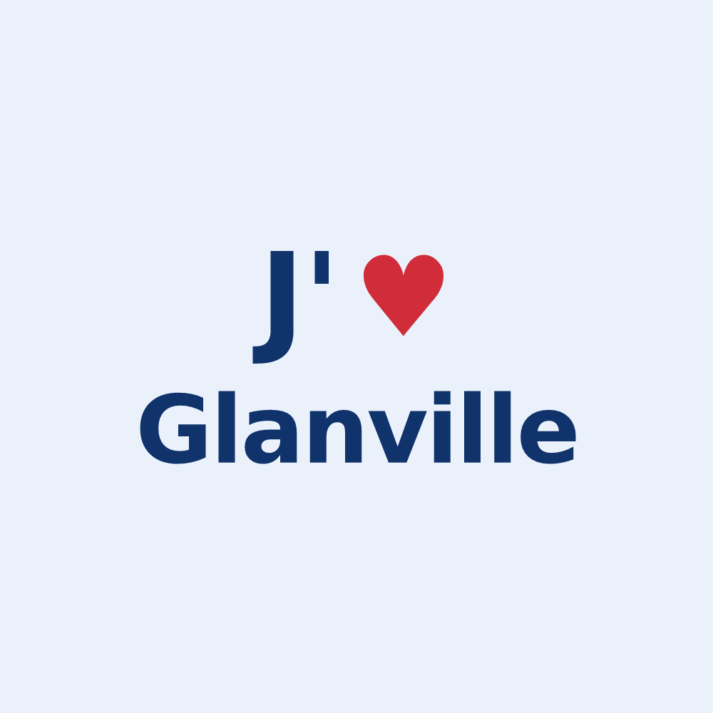 Sticker personnalisé Glanville — design J'aime Glanville