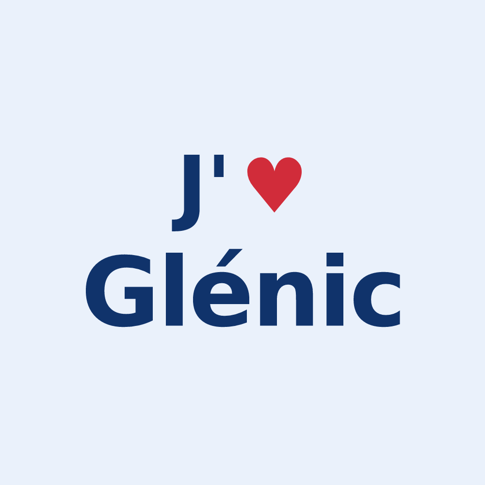 Sticker personnalisé Glénic — design J'aime Glénic
