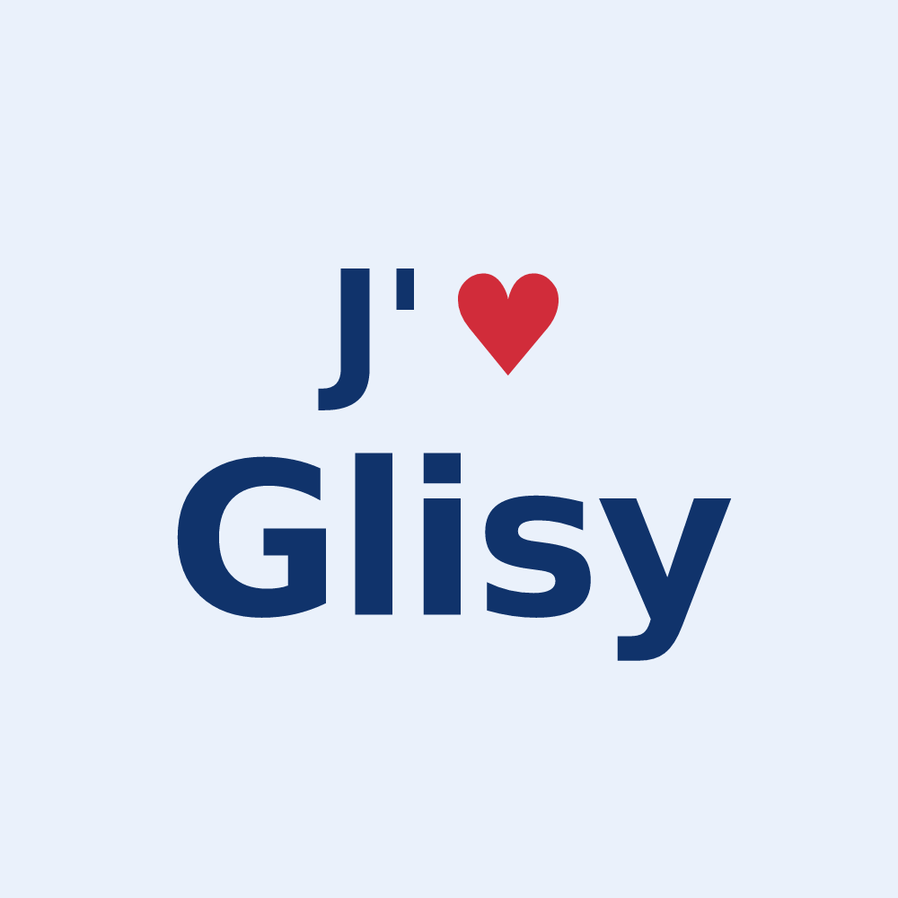 Sticker personnalisé Glisy — design J'aime Glisy