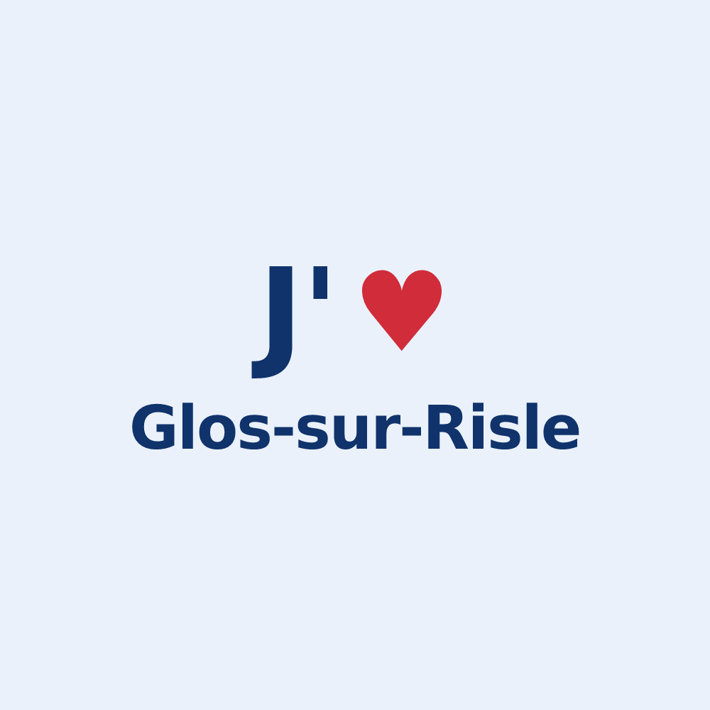 Sticker personnalisé Glos-sur-Risle — design J'aime Glos-sur-Risle