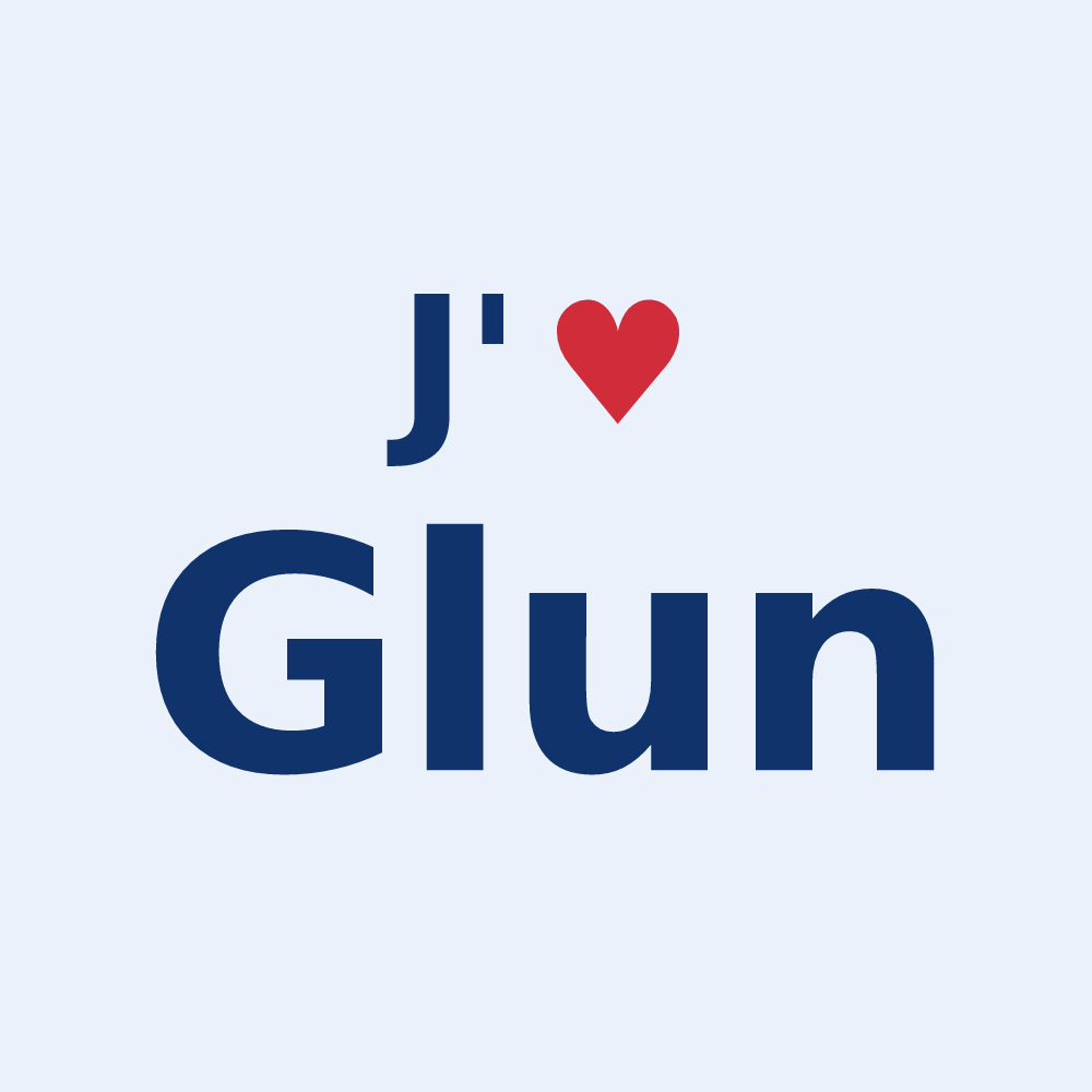 Sticker personnalisé Glun — design J'aime Glun