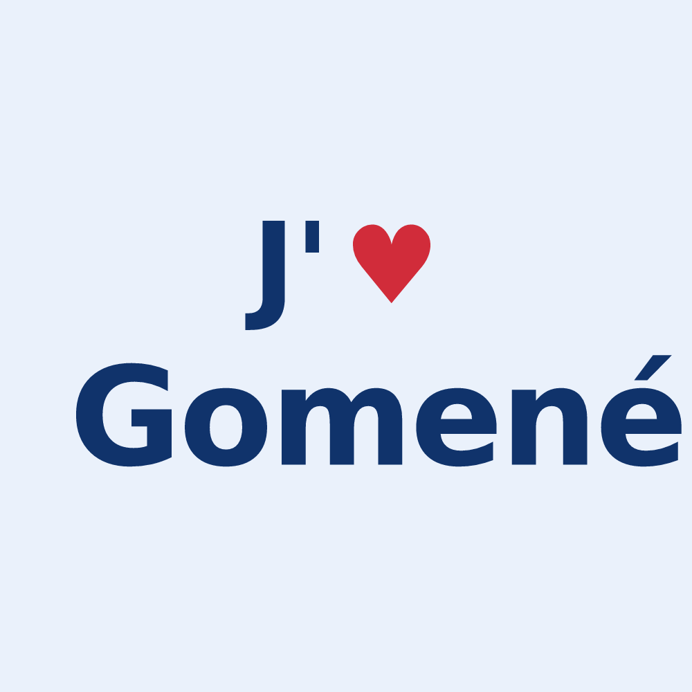 Sticker personnalisé Gomené — design « J'aime Gomené » imprimé sur le sticker