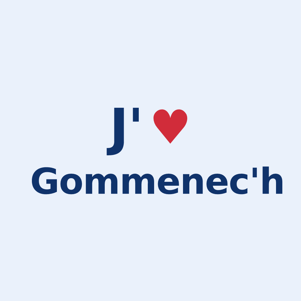 Sticker personnalisé Gommenec'h — design J'aime Gommenec'h