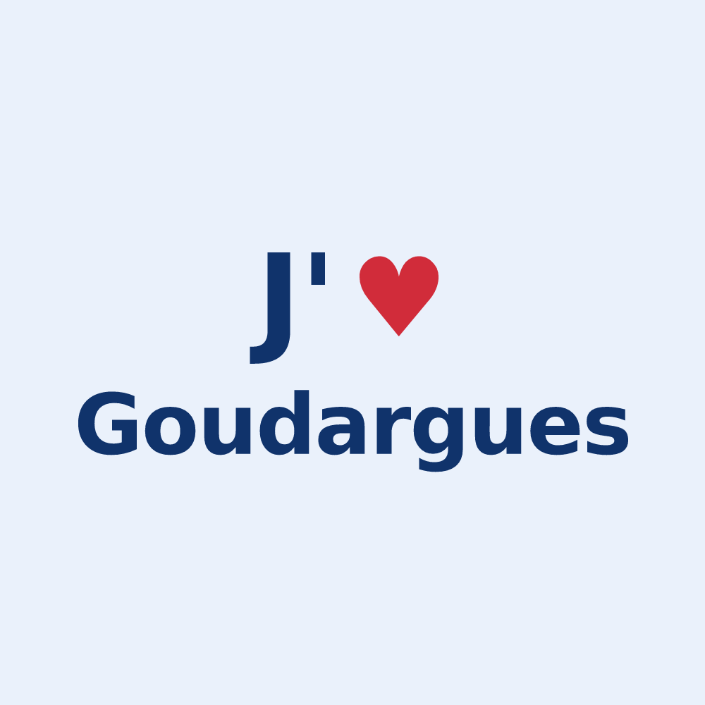 Sticker personnalisé Goudargues — design J'aime Goudargues