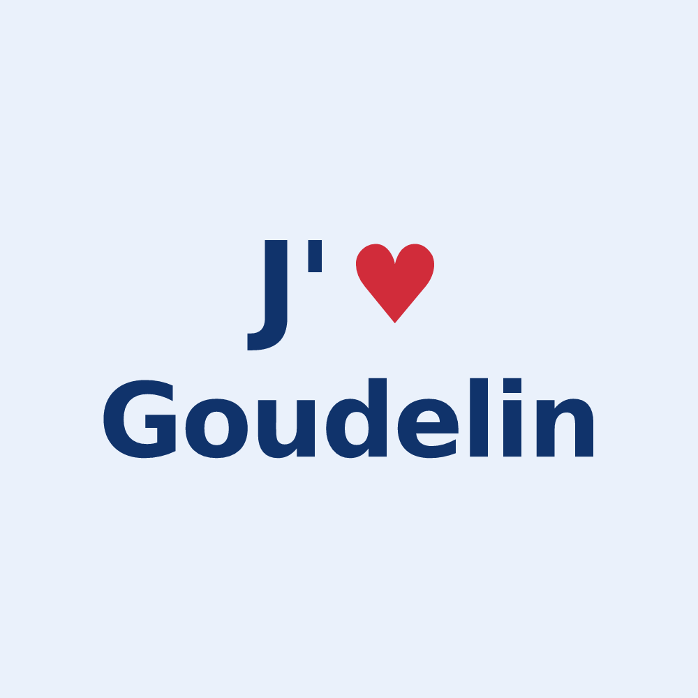 Sticker personnalisé Goudelin — design J'aime Goudelin