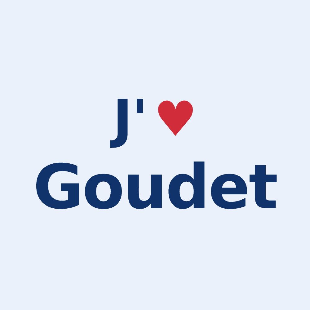 Sticker personnalisé Goudet — design J'aime Goudet