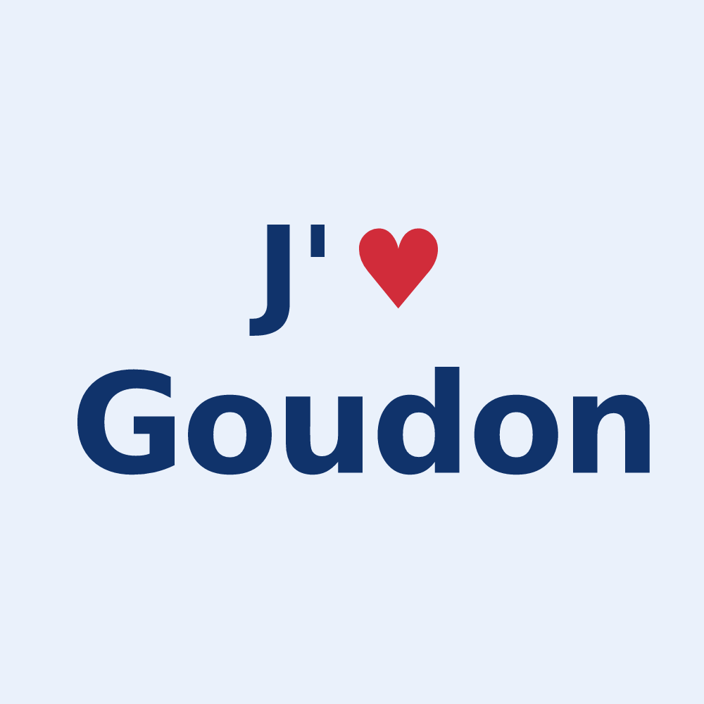 Sticker personnalisé Goudon — design J'aime Goudon