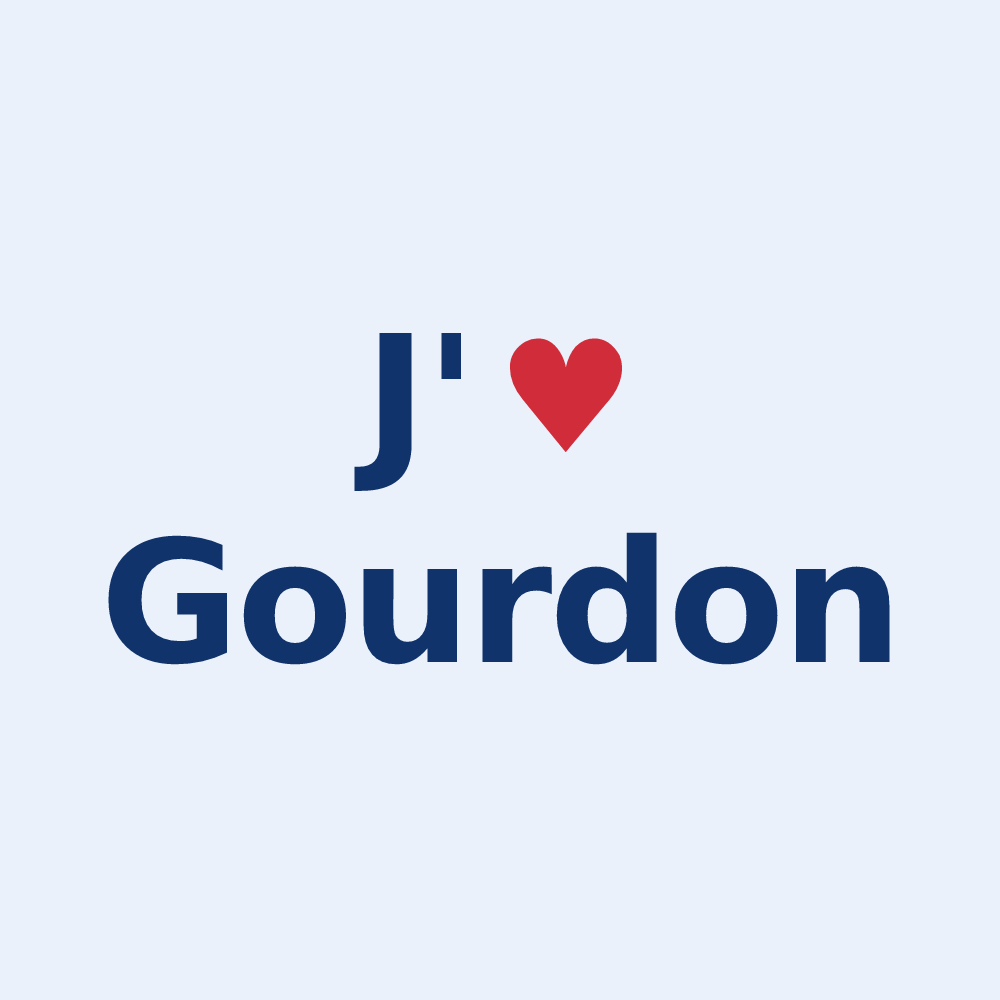 Sticker personnalisé Gourdon — design J'aime Gourdon