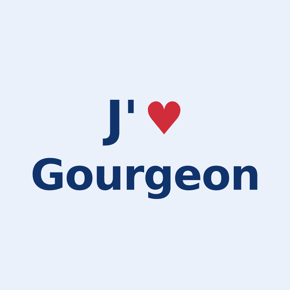 Sticker personnalisé Gourgeon — design J'aime Gourgeon