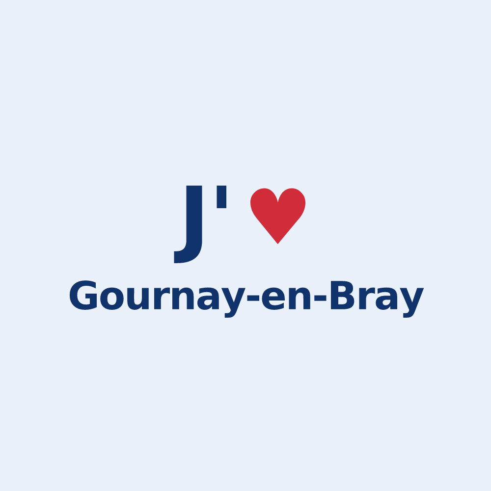 Sticker personnalisé Gournay-en-Bray — design J'aime Gournay-en-Bray