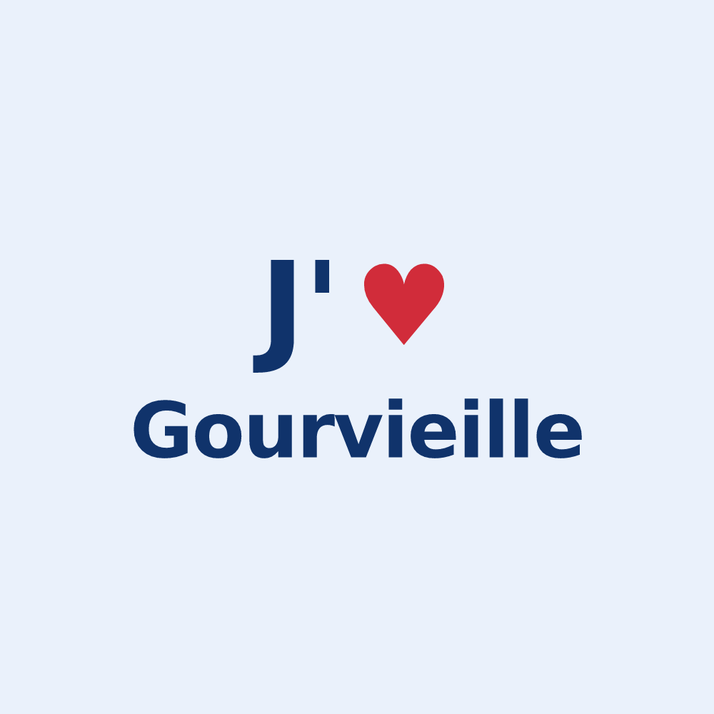 Sticker personnalisé Gourvieille — design « J'aime Gourvieille » imprimé sur le sticker