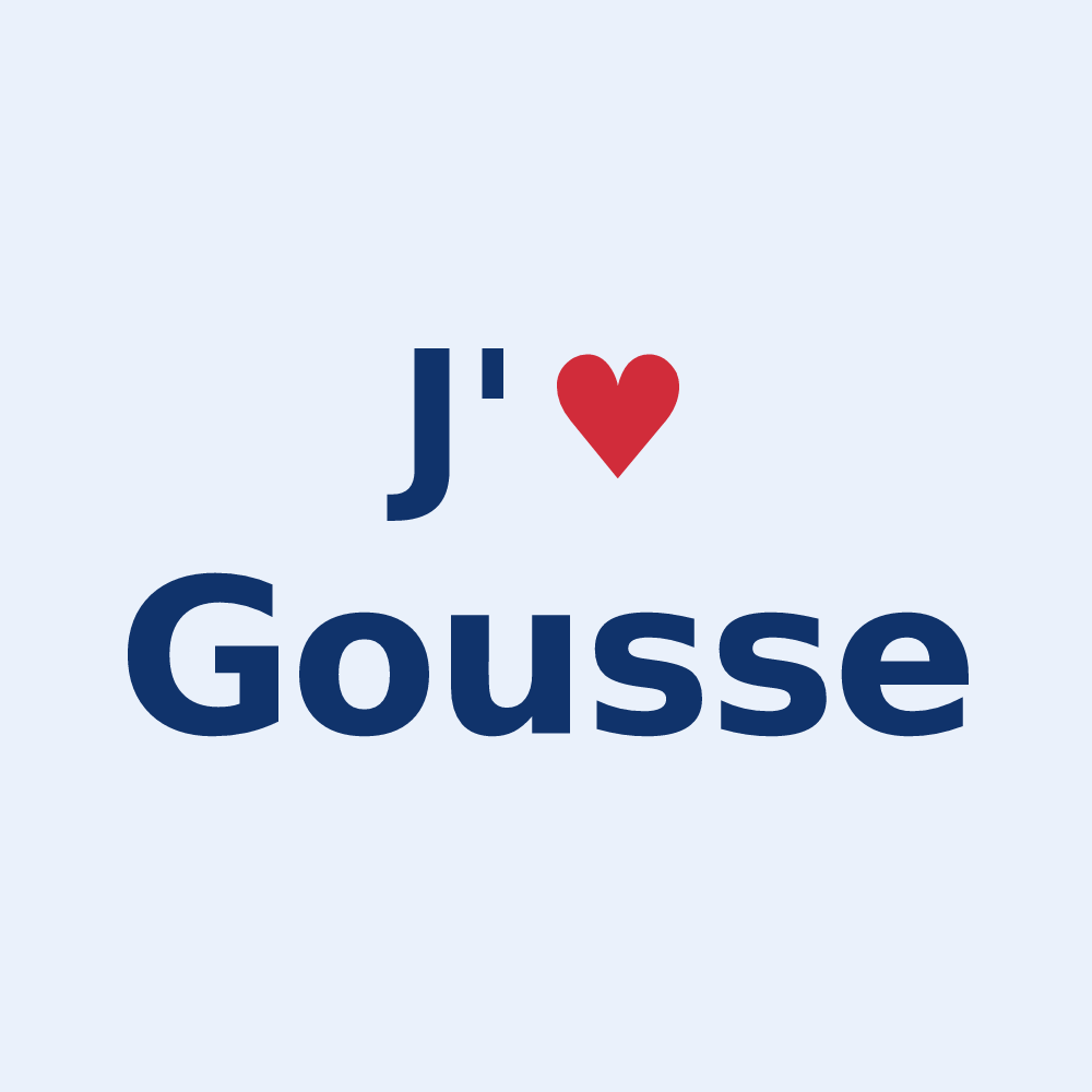 Sticker personnalisé Gousse — design « J'aime Gousse » imprimé sur le sticker