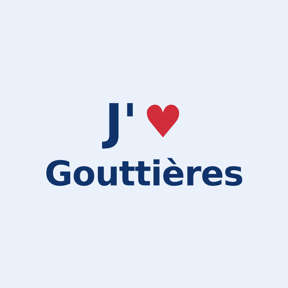 Sticker personnalisé Gouttières — design J'aime Gouttières