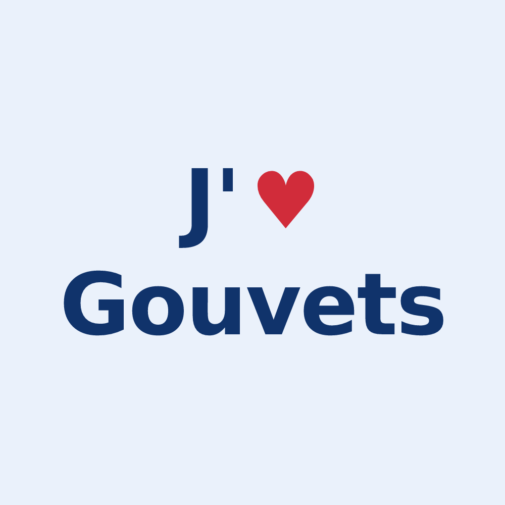 Sticker personnalisé Gouvets — design J'aime Gouvets