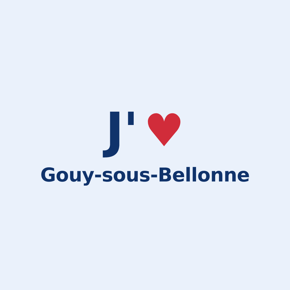 Sticker personnalisé Gouy-sous-Bellonne — design J'aime Gouy-sous-Bellonne