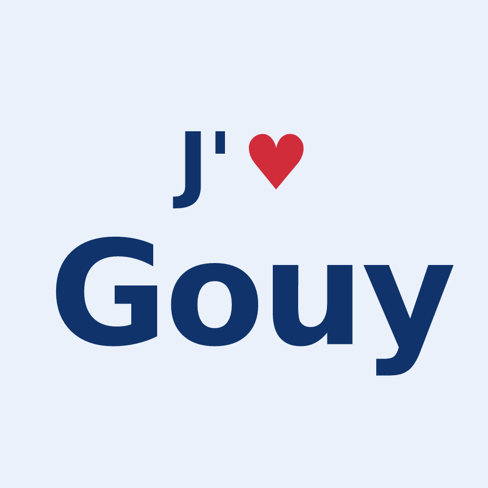 Sticker personnalisé Gouy — design J'aime Gouy