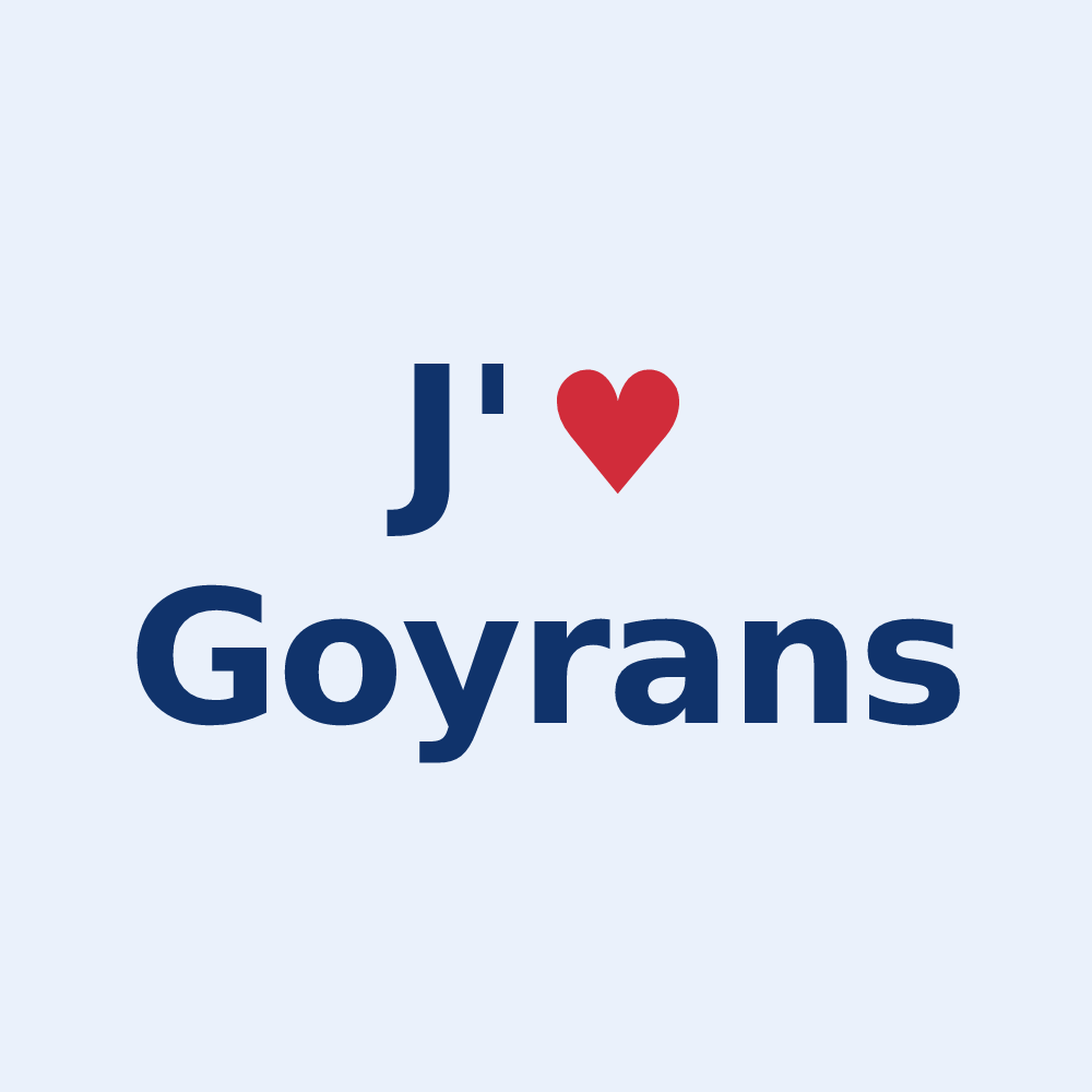 Sticker personnalisé Goyrans — design J'aime Goyrans