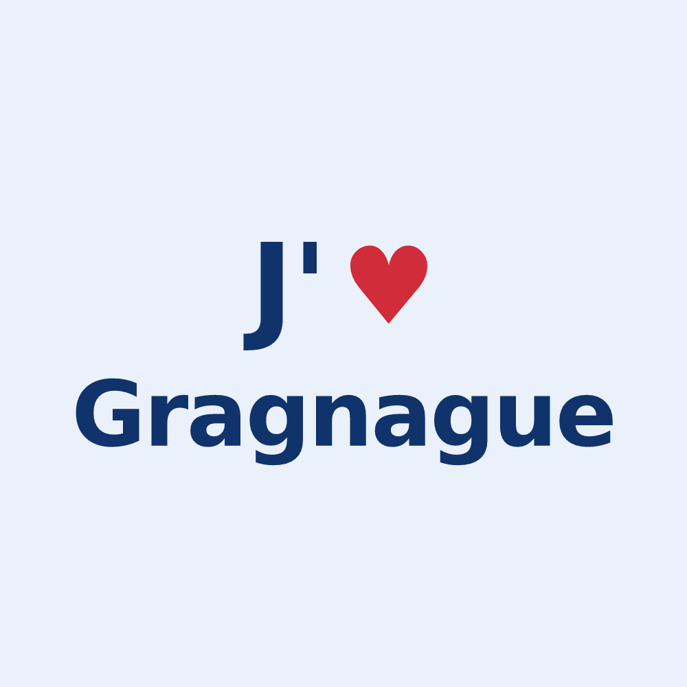 Sticker personnalisé Gragnague — design J'aime Gragnague