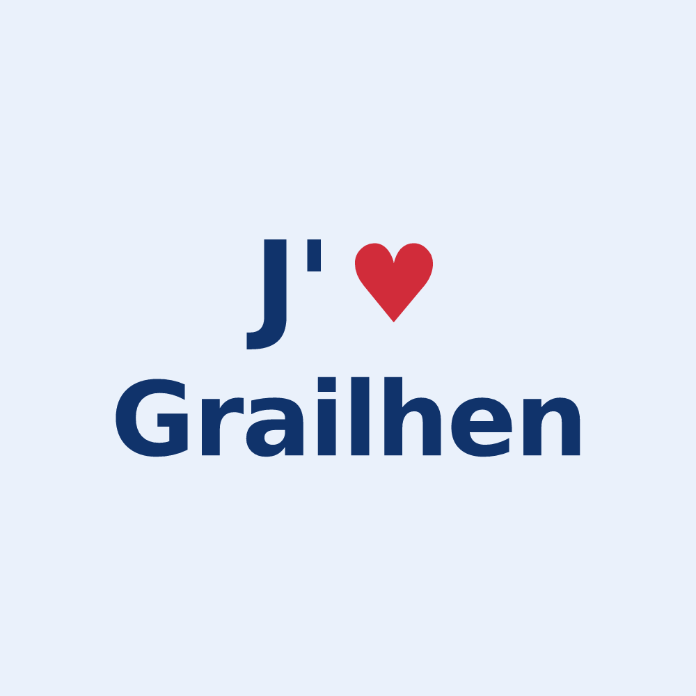 Sticker personnalisé Grailhen — design J'aime Grailhen