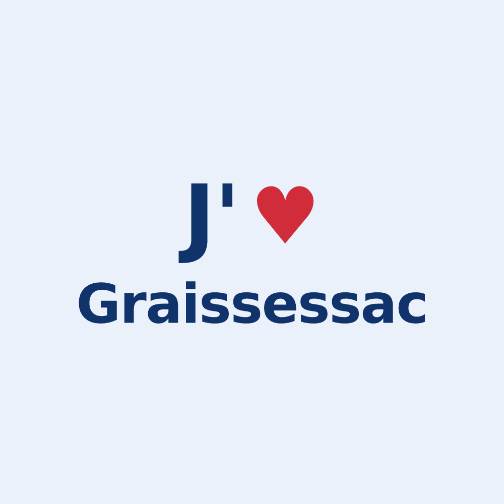 Sticker personnalisé Graissessac — design J'aime Graissessac